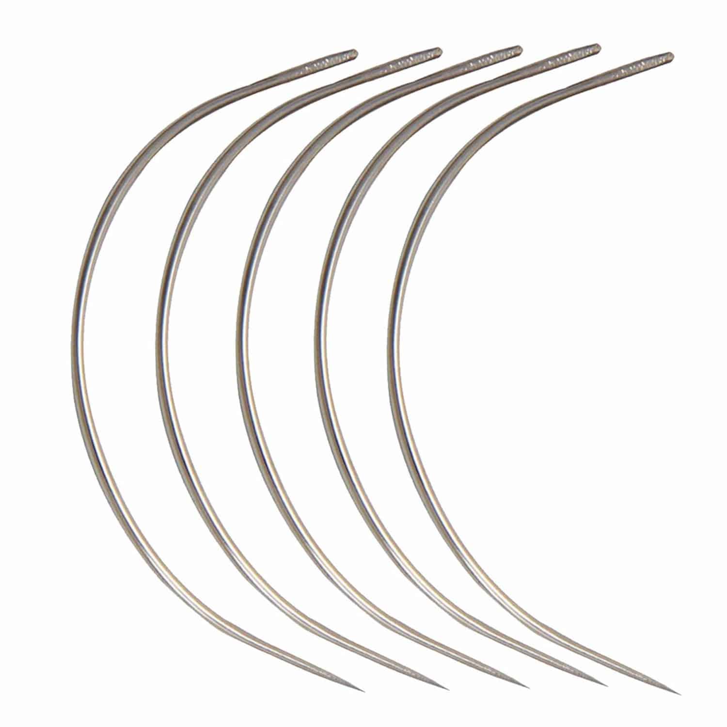 Curved Needle 5 Pcs for Wig making Mattress Upholstery Leather sewing choose size