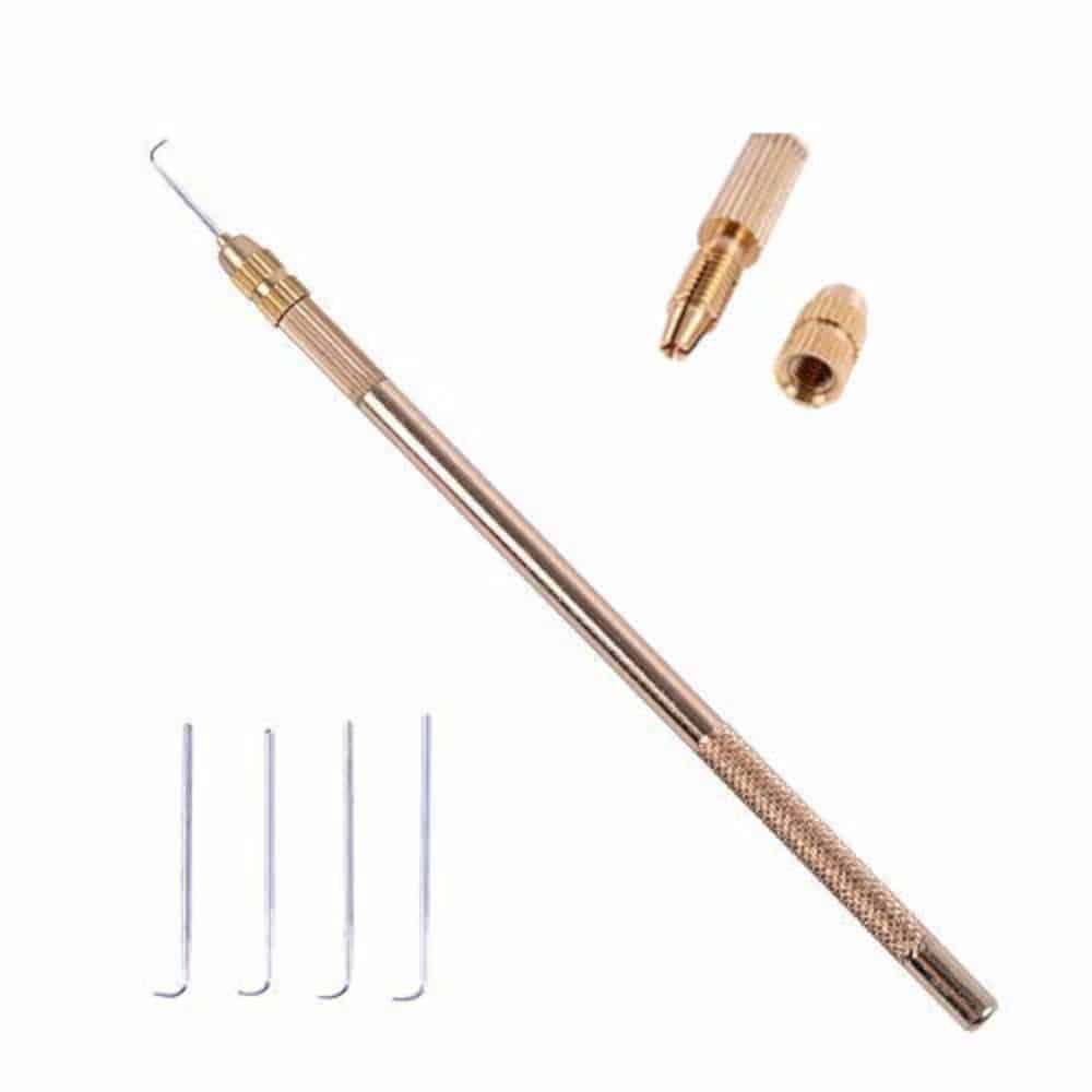 German Ventilating Needle 4 Pcs +1 Brass Holder For Lace Wig making