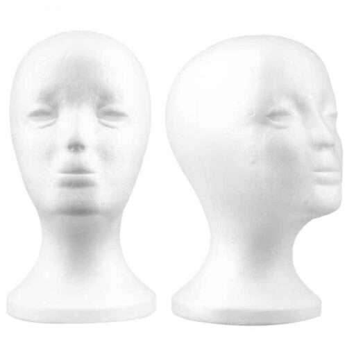 Mannequin Head Female 2 Pcs Styrofoam material Model Wig Hat glasses display choose color 1