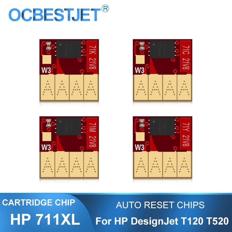 For HP 711 711XL ARC Chip Auto Reset Chip Cartridge Chip For HP DesignJet T120 T520 Printer Permanent Chips 1