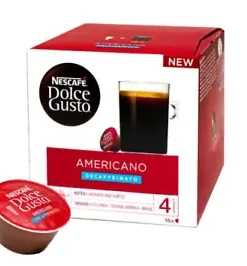 Nescafé Americano Decaf Dolce Gusto Compatible Coffee Capsules Box 16 Drinks