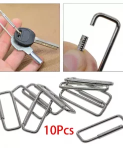 10 Pieces Rectangle Carabiner Clips Lightweight Metal Portable Multipurpose