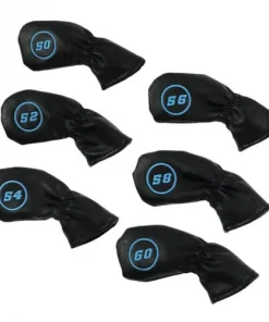 6x PU leather Golf Club Head Cover Protector Guard Wedge Iron Putter Protect Bag