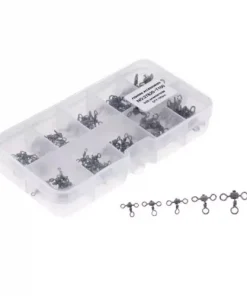 100pcs/box Heavy Duty 3 Way Fishing Rolling Swivels Rig Links 2#/4#/6#/7#/8#