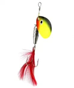1 Piece Spoon Crankbait with Hooks Artificial Feathers