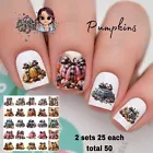 Autumn Fall Pumpkins  Waterslide Nail Art Decals Set of 50 Instructions & Bonus