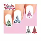 Waterslide Nail Decals Set of 20 - Colorful Christmas Trees Silhouette Assorted
