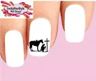 Waterslide Nail Decals Set of 20 - Cowboy & Horse at Cross Silhouette