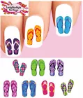 Waterslide Nail Decals Set of 20 - Colorful Summer Flip Flops Sandals Assorted