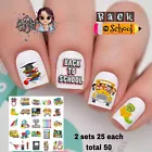 Back To School Waterslide Nail Art Decals Set Of 50 Instructions & Bonus