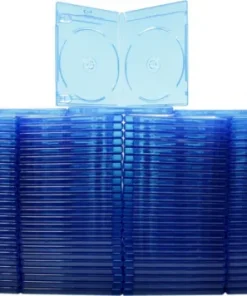 (100) Double Blu-Ray Standard Empty Replacement Boxes Cases 2 Disc 12mm BR2R12BL