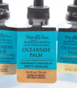 (10) Bath Body Works White Barn Oceanside Palm Blue Wallflower Refill Bulb 0.8oz