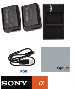 2 NP-FW50 Li-Ion Battery For Sony A6500 A6300 A6000 A5100 A5000 + DOUBLE CHARGER