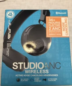 Noise Canceling Headphones JLAB Studio ANC Wireless Bluetooth Black New-Box Open
