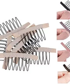 Blonde Wig Combs for Making Wig Caps 7-teeth Wig Clips Steel Teeth with Cloth