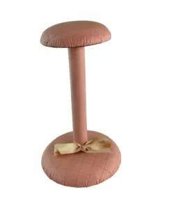 Vintage Pink Hat or Wig Stand Millinery Shop Vanity Display Upholstered Bow 9”