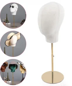 Wig Display Stand Adjustable Mannequin Head Hat Cap Hair Display Holder Golden!