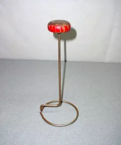 Vintage Mod Retro Red Hat Wig Cap Metal Display Stand