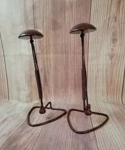 Vintage Mod Retro  Mauve Hat/Wig/Cap Metal Display Stand; 9 Inches Tall Set Of 2
