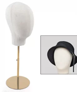 Wig Head Stand Mannequin Head Hat Display Stand Linen Wig Holder Canvas Dome