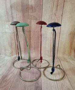 Vintage Mod Retro Hat/Wig/Cap Metal Display Stand 9 Inches Tall Set Of 4