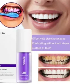 ✅Smilekit Purple Toothpaste V34 Whitening Tooth Stain Remover