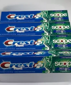 (4) Crest Complete Plus Scope Outlast + Whitening Mint Toothpaste 7.2 oz ea Tube