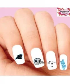 Waterslide Nail Decals Set of 20 - Carolina Panthers Football Assorted