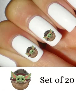 Baby Yoda  Nail Decals Waterslide Stickers Set Of 20
