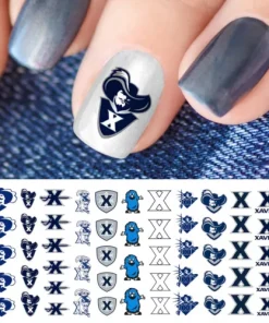 Xavier Musketeers College Sports Team Nail Art Decals - Salon Quality!