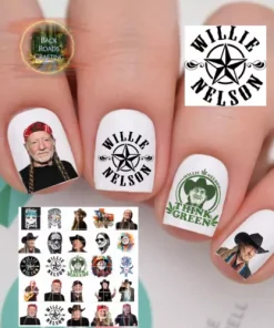 Willie Nelson Waterslide Nail Art Decals Set Of 50  Instructions & Bonus