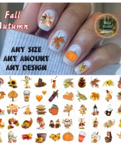 Autumn Fall Waterslide Nail Art Decals Set Of 50 Instructions Included + Bonus