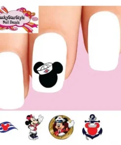 Waterslide Nail Decals Set of 20 - Disney Criuse Vacation Minnie & Mickey