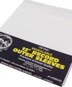 (100) 12” Vinyl Record Outer Sleeves – 2mil Thick RESEALABLE Archival Clear BOPP