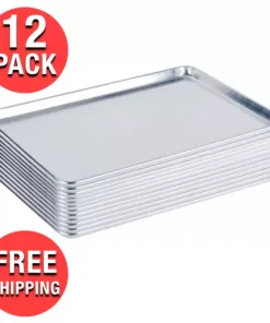 (12-Pack) Wholesale Full Size 19-Gauge 18" x 26" Aluminum Bun Sheet Pan Tray