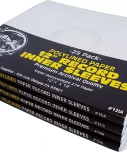 (100) 12" LP Vinyl POLYLINED Record Inner Sleeves - HEAVYWEIGHT White ARCHIVAL