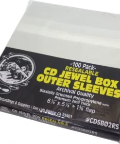 (100) CD Sleeves - PREMIUM 2mil RESEALABLE - Standard Archival Bags #CDSB02RS