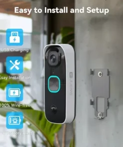 Swann - Buddy 4K UHD Wireless Video Doorbell & Chime, No Monthly Fee, Ultra-W...
