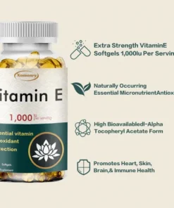 Vitamin E Capsules 1000IU - for Hair Skin Nail, Face Health, Immune Support