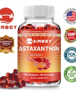 Astaxanthin 12mg - Anti-oxidation, Anti-aging, Eye, Heart Health, Immune Support