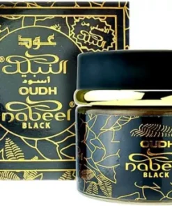 Oud Nabeel Black Bakhoor Bukhoor Agarwood Scent 60 Gram Jar Incense Burning Wood