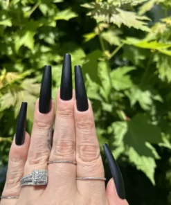 XXL long black nails Ballerina Coffin Full Cover Press On Nails Set 20
