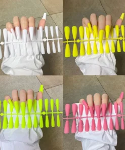 20Pcs Matte Super Long Coffin False Nail Ballet Press on Nails Tips Solid Color.
