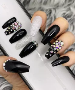 Handmade Long Coffin Hard Gel Press On Nails