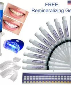 Teeth Whitening Gel Kit 44% Professional Bleaching Whitener Trays +1 White Light