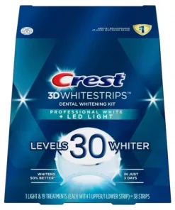 Crest 3D Whitestrips Professional White + LED Light 30 Levels Whiter NIB 09/25