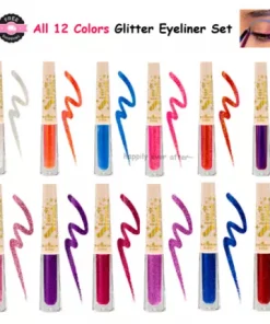 12 PC Italia Deluxe Glitter Eyeliner Set - Vegan Super Sparkle Glitter Eyeliners