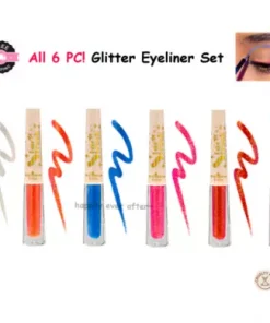 6 PC Italia Deluxe Glitter Eyeliners - Pink, Blue, Purple Vegan Glitter Eyeliner