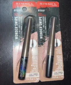 2 PK Rimmel Wonder'Swipe 2-In-1 Metallic Liner To Sparkly  015 Locked N Loaded