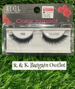 Ardell Professional Color Impact Eyelashes BLACK w/ BLUE Glitter Liner # 188